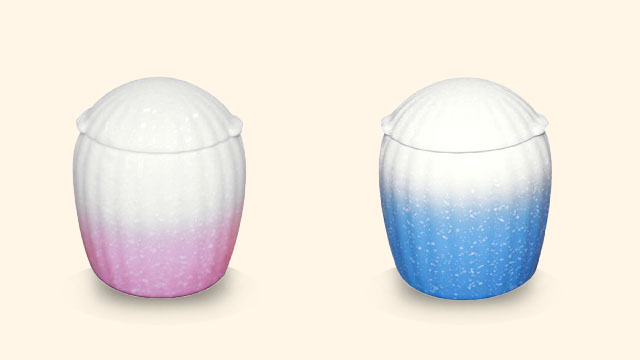 有田焼骨壷[桃・花]の写真