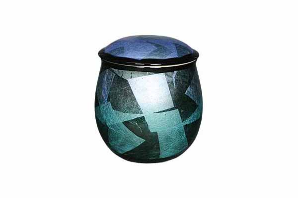 九谷焼骨壷「銀彩宙」の写真